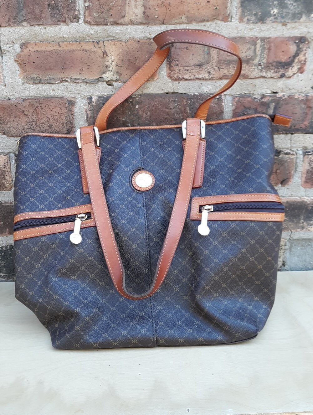 Rioni Moda International Tall Tote Shopper Coated Canvas Tote Bag